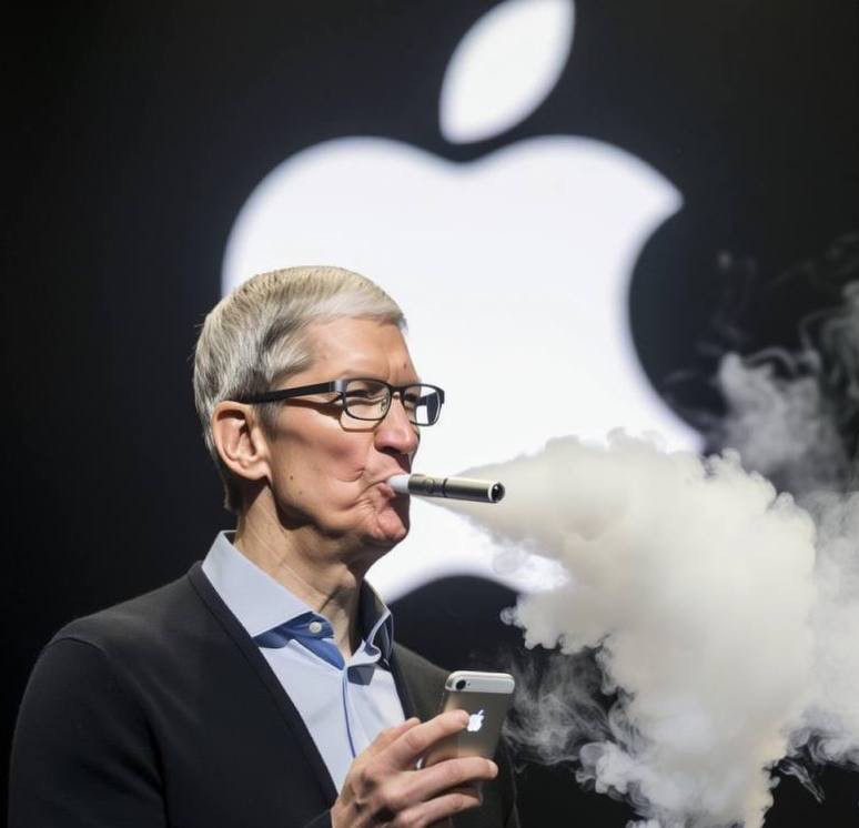 Create meme: apple CEO , Smoking , Tim cook 