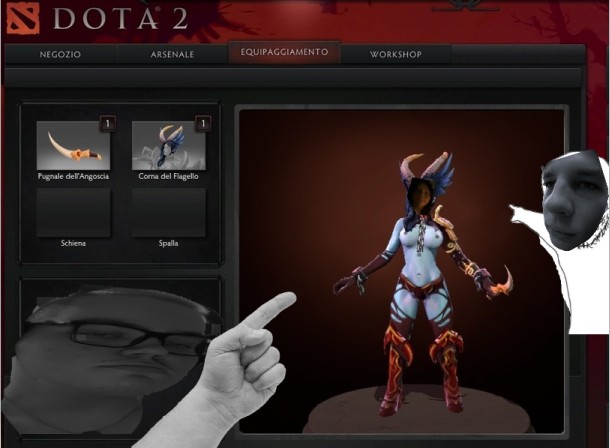 Create meme: Queen of the Payne Dota 2, kvopa from dota, arcana on kvopu