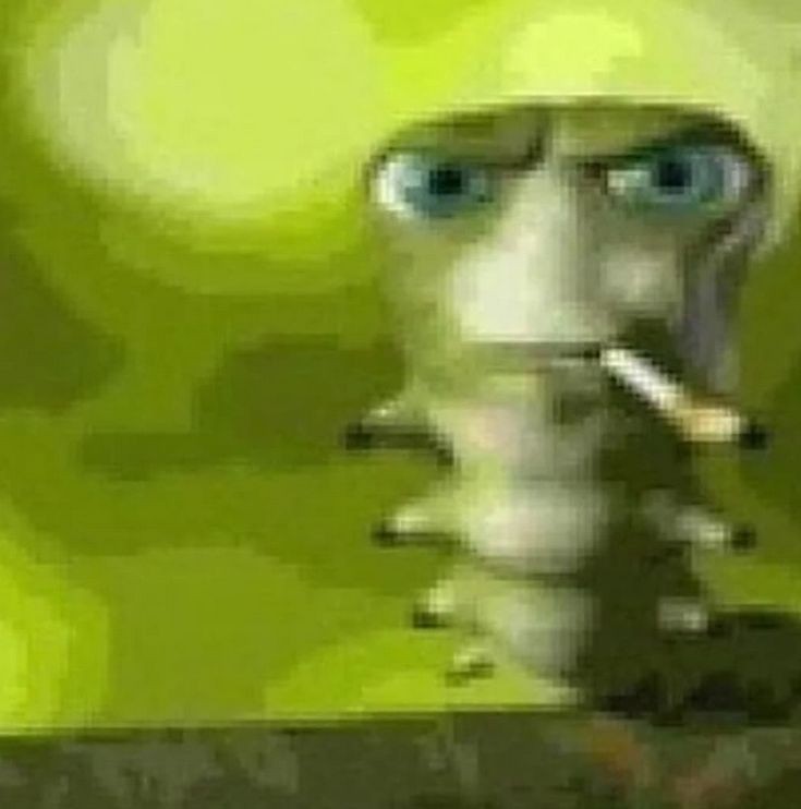 Create meme: The worm with the cigarette meme, the smoking caterpillar, funny caterpillar with a cigarette