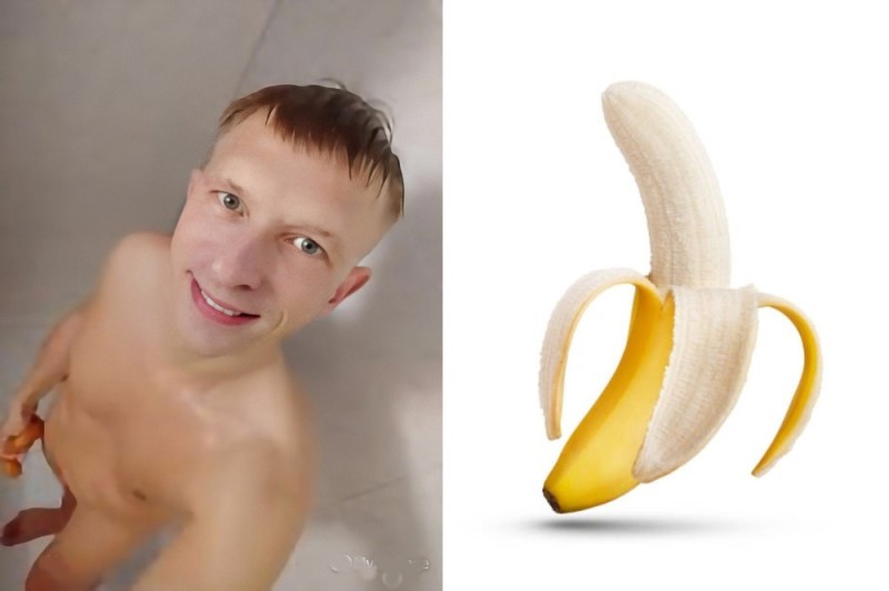 Create meme: banana , The man with the banana, boy man meme