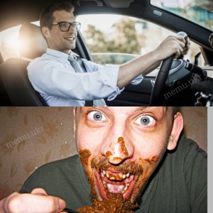 Create meme: car, the taxi driver, greedy