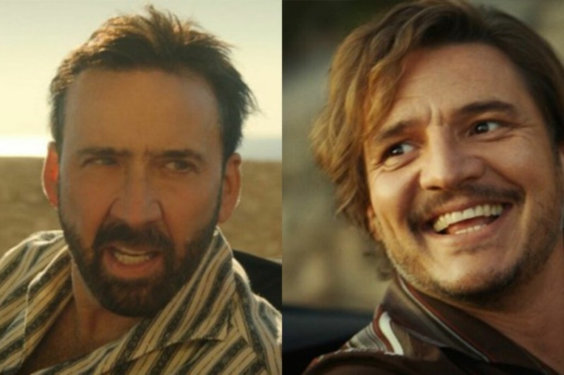 Create meme: the unbearable weight of a huge talent, Pedro Pascal and Nicolas Cage, Nicolas cage 