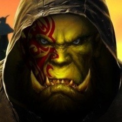 Create meme: the eyes of the Orc, arts Warcraft grommash, warcraft Orc face