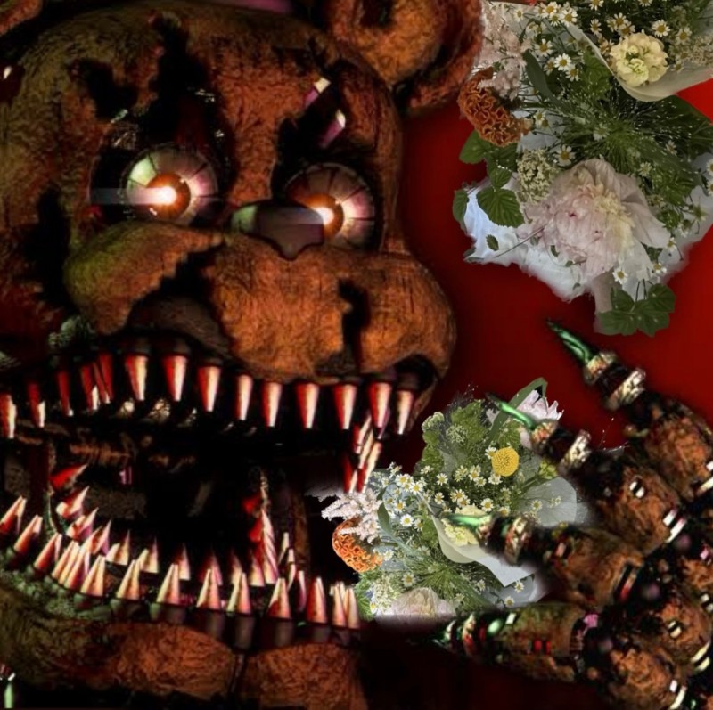 Создать мем: кошмарный фредди, скример фнаф 4, five night at freddy s