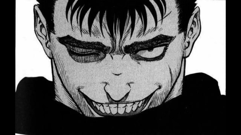 Create meme: anime berserk gats smile, Gats berserk smile, gats berserk manga