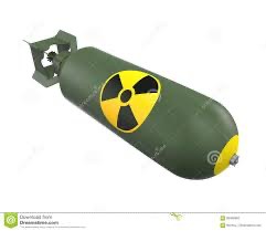 Создать мем: атомная бомба со знаком, ядерная бомба на белом фоне, ядерная бомба