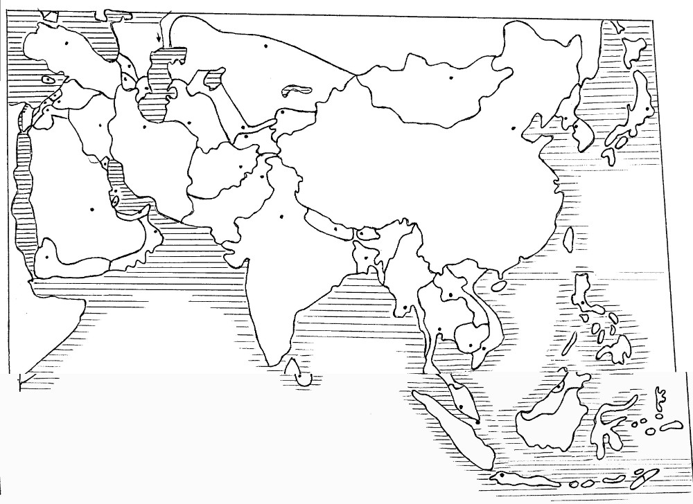Контурная карта зарубежной азии 11 класс для печати