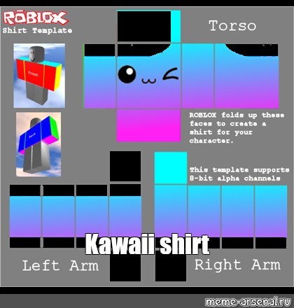 Meme Kawaii Shirt All Templates Meme Arsenal Com - kawaii roblox clothing template