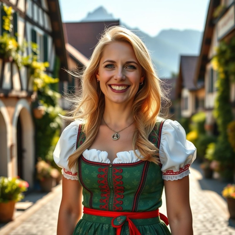 Create meme: dirndl Oktoberfest, Dirndl is the national costume of Germany, beautiful German woman