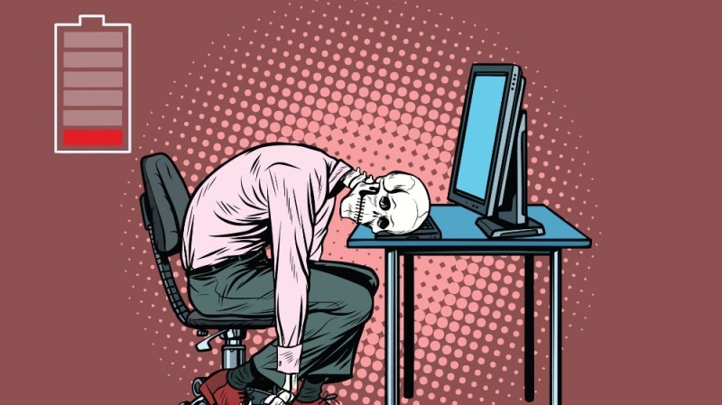 Create meme: tired man at the computer, tired man art, computer fatigue