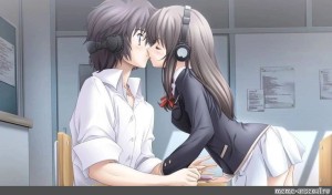 Create meme: couple anime, anime couples, anime kiss