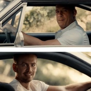 Create meme: Paul Walker fast and furious 7, fast and furious Paul Walker and VIN diesel, VIN diesel fast and furious 7 ending