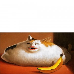 Create meme: cat meme, the trick, the cat and the banana