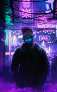 Создать мем: киберпанк, cyberpunk neon, маска киберпанк