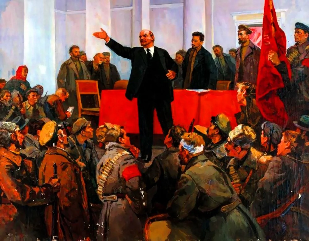 Create meme: the October revolution of 1917, Lenin proclaims Soviet power, the picture Serov, 1947, the revolution of 1917 in Russia