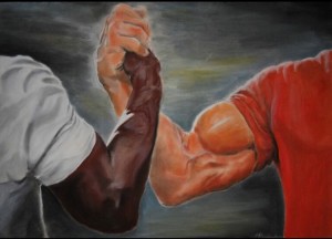 Create meme: arm wrestling, a handshake across toolsuse meme, handshake meme