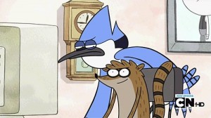 Создать мем: cartoon network, rigby, mordecai and rigby