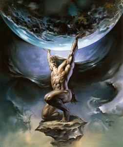 Create meme: Valeggio painting, Boris Vallejo, Titan Atlas