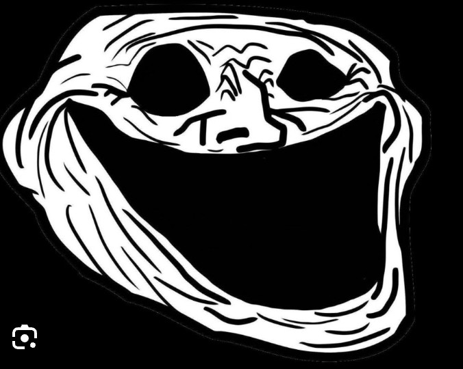 Create meme: scary trollface, a trollface without a background, trollface monster