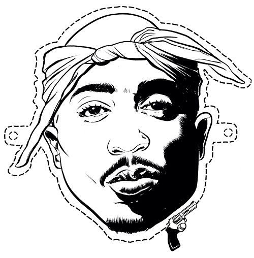 Create meme: Tupac Shakur silhouette, Tupac Shakur tattoo sketch, Tupac Shakur vector