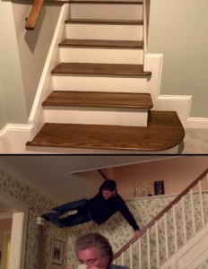 Create meme: wooden stairs