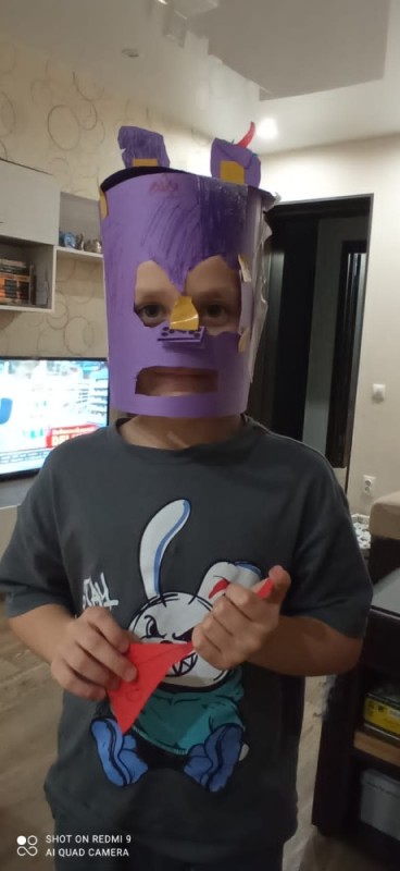 Create meme: people, helmet out of cardboard, the helmet of a knight made of paper