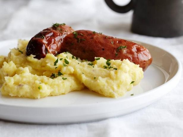 Create meme: mashed potatoes, mashed potatoes with sausages, puree with sausage