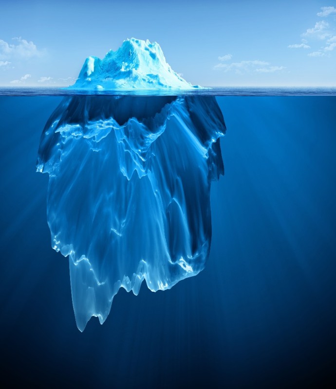 Создать мем: айсберг сознание и подсознание, айсберг под водой, айсберг подводная часть