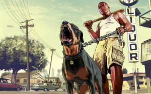 Создать мем: картинки из гта 5 на рабочий стол, картинки гта 5, grand theft auto v франклин с чопом