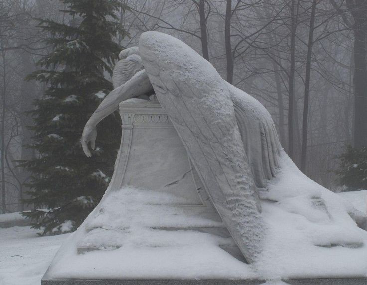 Create meme: fallen angel statue, angel statue in the cemetery, angel of sorrow