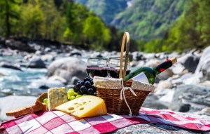 Create meme: nature, picnic in the mountains
