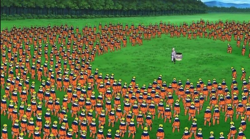 Create meme: naruto's 1000 clones, Naruto has a lot of clones, naruto mass shadow cloning