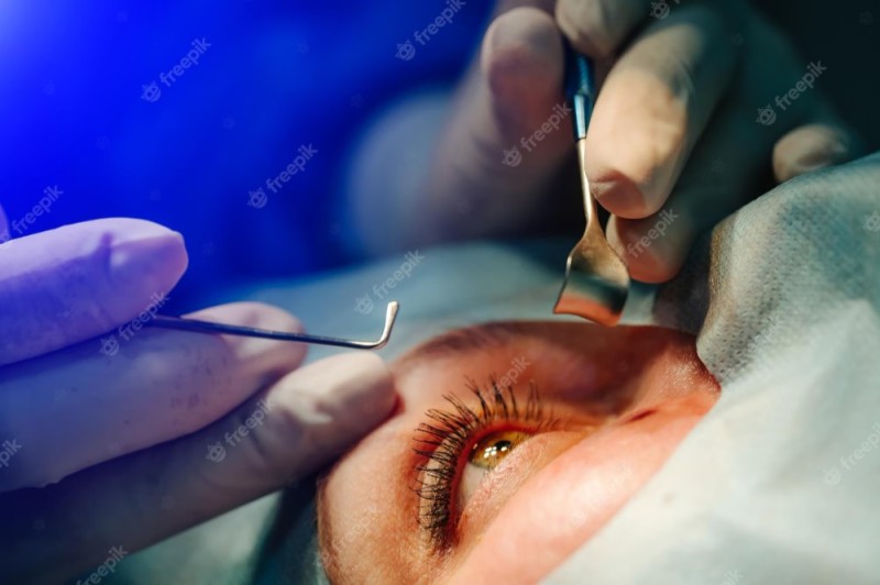 Создать мем: операция блефаропластика, хирургическая операция, расширитель для глаз при лазерной операции
