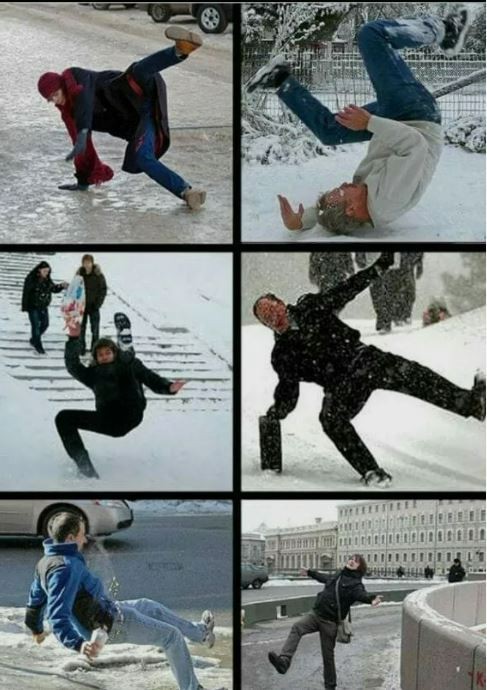 Create meme: Funny fall on ice, man falls on ice, ice memes