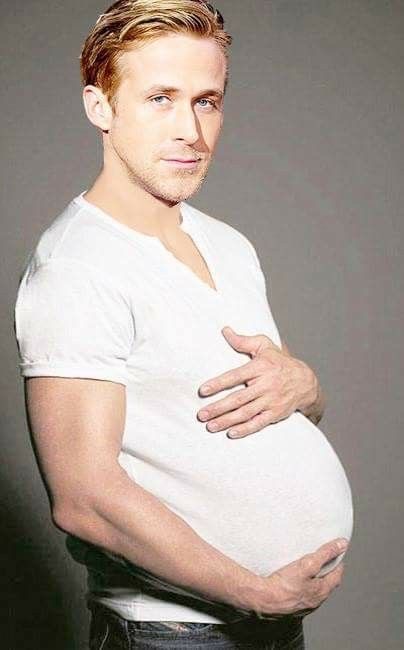 Create meme: Ryan Gosling , pregnant men, pregnancy of a man