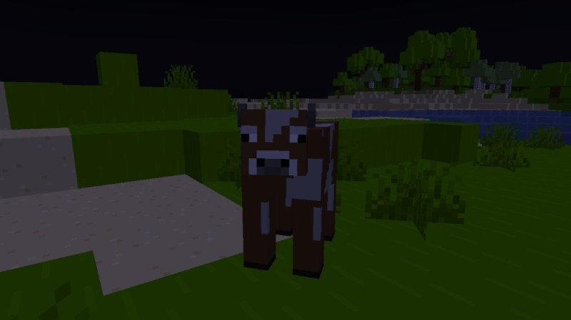 Create meme: minecraft cow, a cow in minecraft, wolf minecraft