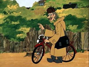 Создать мем: печкин на велосипеде картинка, я почему такой злой был потому что, я почему раньше злой был картинка