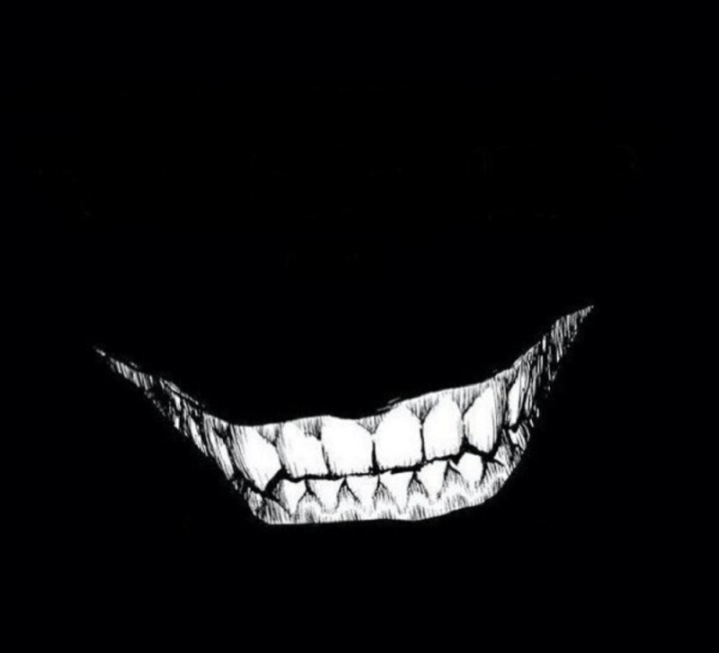 Create meme: evil smile on black background, smile drawing, evil smile 