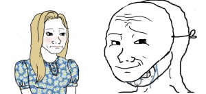 Создать мем: trad girl wojak, wojak, wojak girl