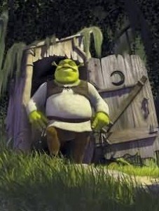 Create meme: Shrek comes out of the toilet, Shrek, Shrek sambadi