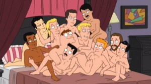 Create meme: family guy gay Orgy, family guy Gangbang, family guy the Threesome meme