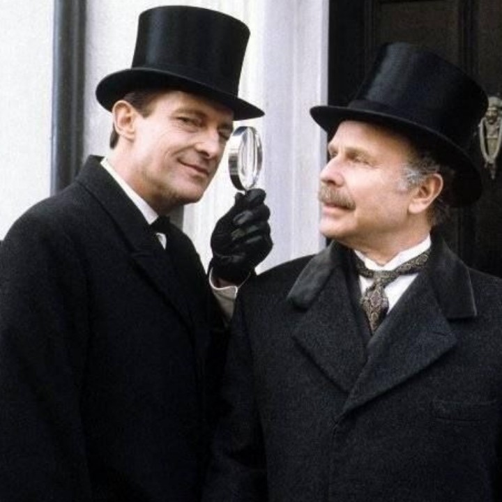 Create meme: The Adventures of Sherlock Holmes by Jeremy Brett, Jeremy Brett, Sherlock Holmes and Dr. Watson: The Treasures of Agra film 1983