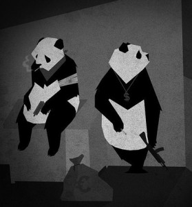 Create meme: Panda, character design, folding pattern origami
