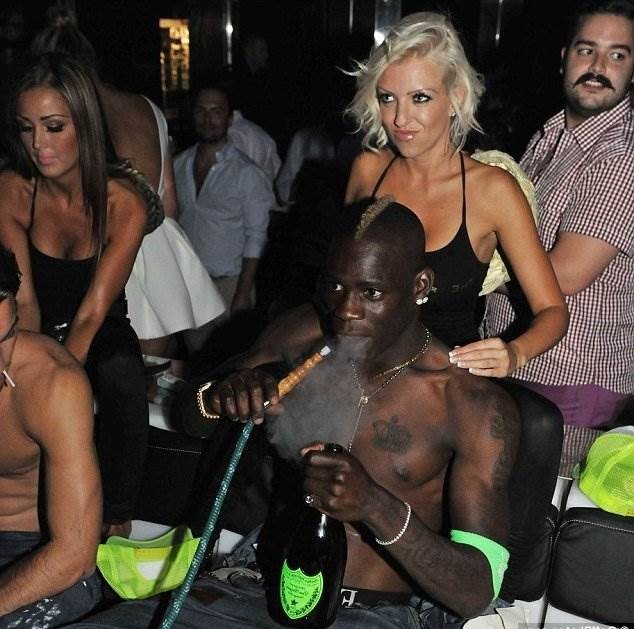 Create meme: girl , Mario Balotelli smokes, Playboy models next to a black man