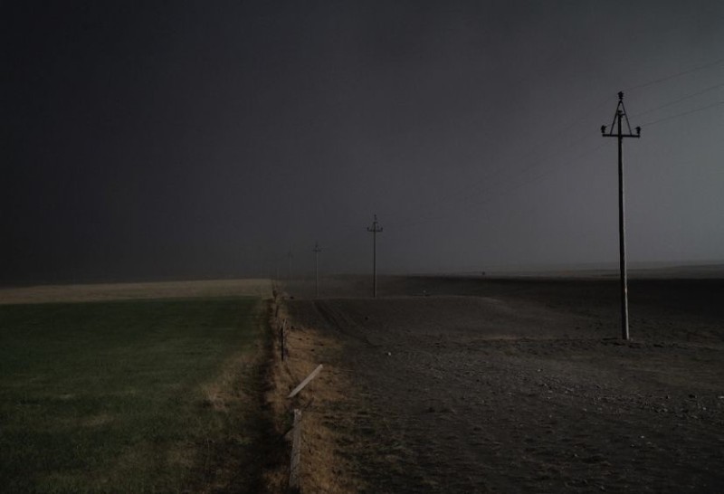 Create meme: landscape field, darkness, rural road