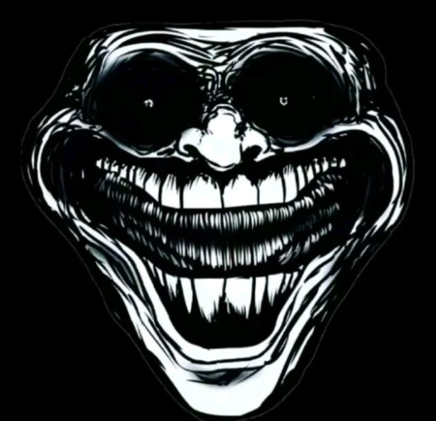 Create meme: trollface monster, trollface horror, Trollface is a scary face