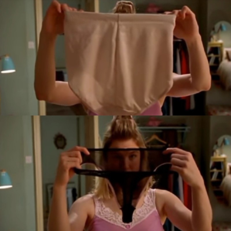 Create meme: Bridget jones's diary underpants, body part, Renee Zellweger Bridget Jones underpants