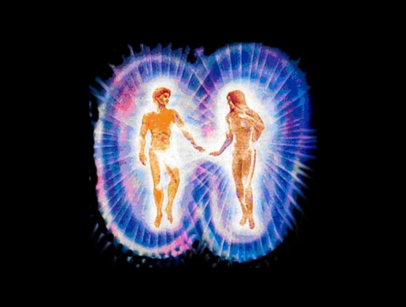 Создать мем: божественные близнецы, мужская и женская энергия, биополе любви