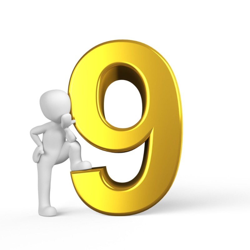 Create meme: numbers 9, gold numbers, numbers on a transparent background