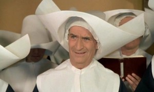 Create meme: nun, the gendarme and aliens, Louis de Funes gendarme